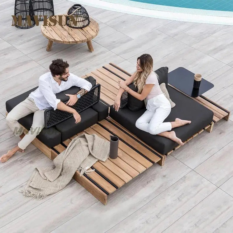 My Lux Decor Outdoor Wood Chaise Lounge Wayfair